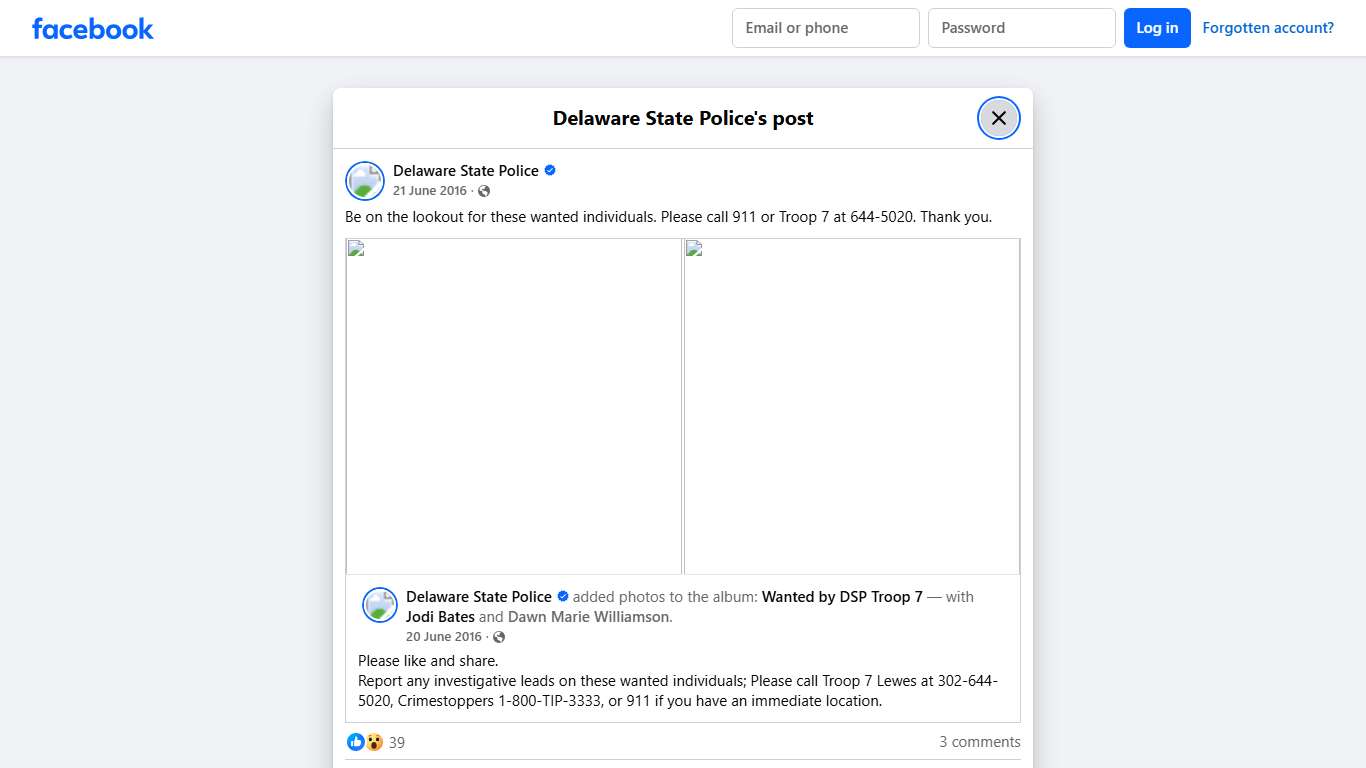 Be on the lookout for these wanted... - Delaware State Police Facebook